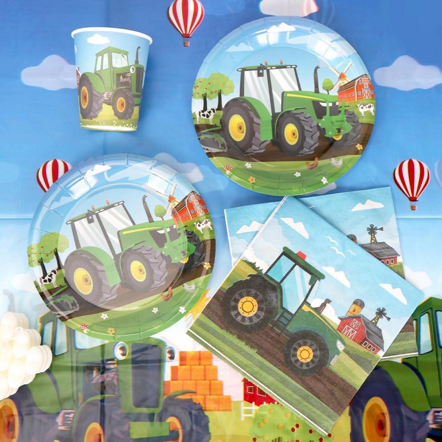Traktor Partygeschirr Kindergeburtstag Set 51-teilig für 10 Gäste