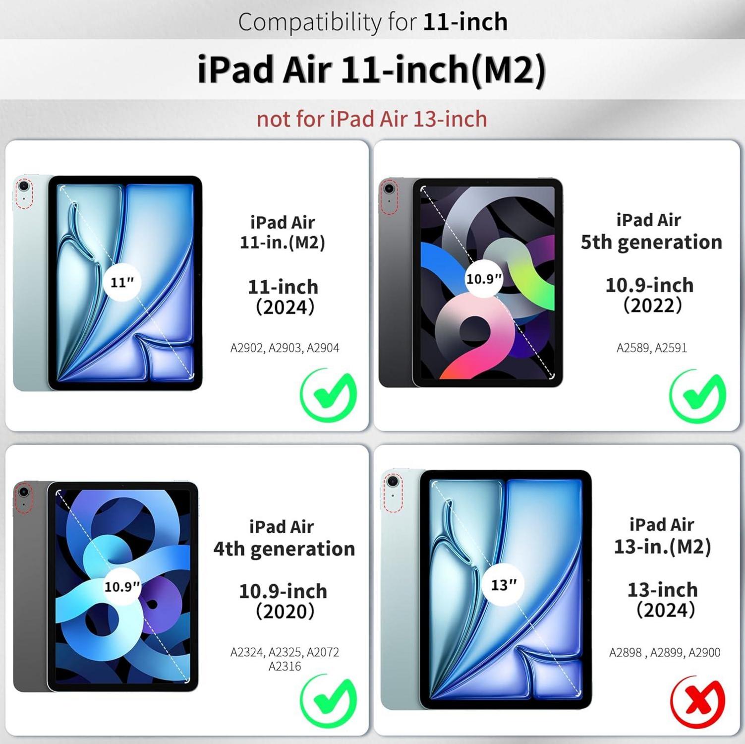 EasyAcc iPad Air M2 11 Hülle Stifthalter Trifold Schutzhülle