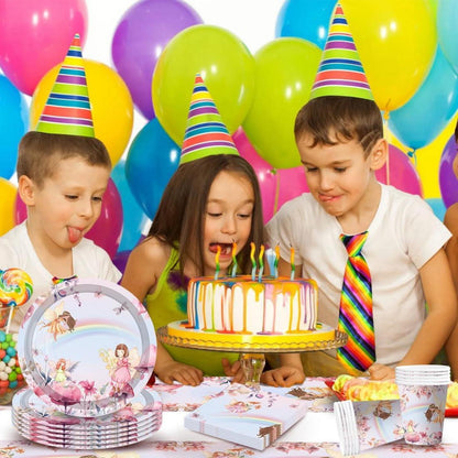 Feen Partygeschirr Set Kindergeburtstag Schmetterling Deko 51-teilig