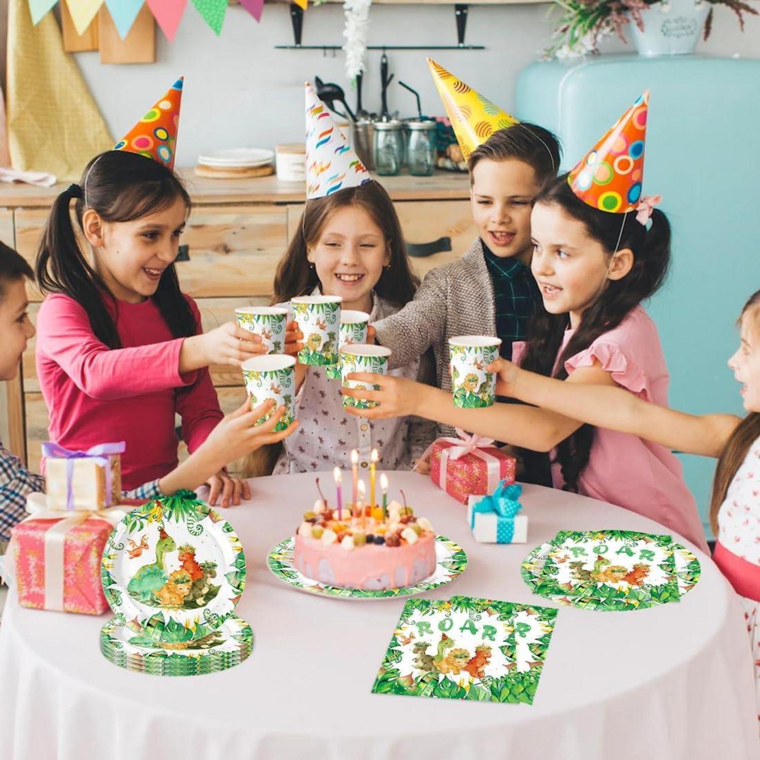 Dino Partygeschirr Set für Kindergeburtstag - 51-teilig