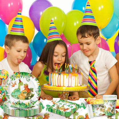 Dino Partygeschirr Set für Kindergeburtstag - 51-teilig
