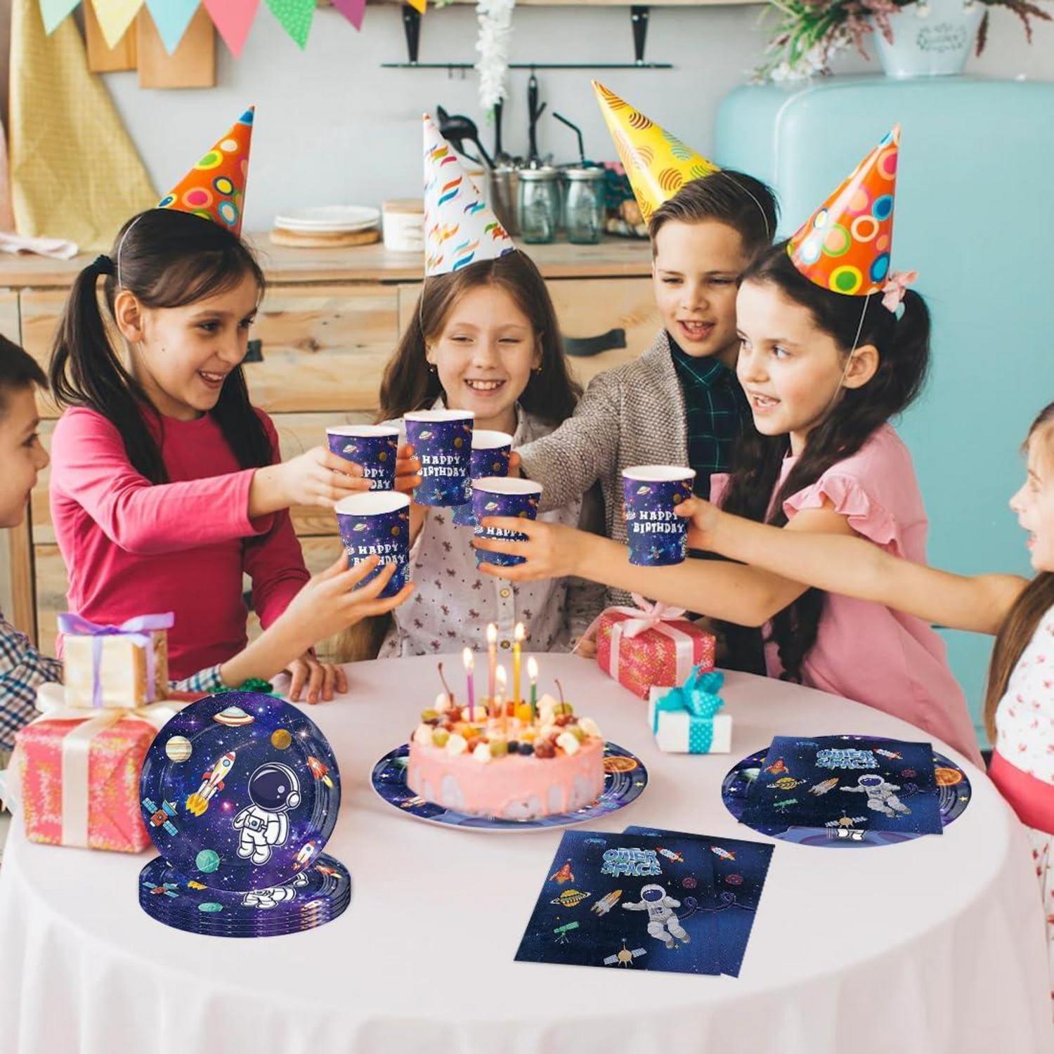 Weltraum Astronaut Partygeschirr Set für 10 Gäste - Kindergeburtstag Deko