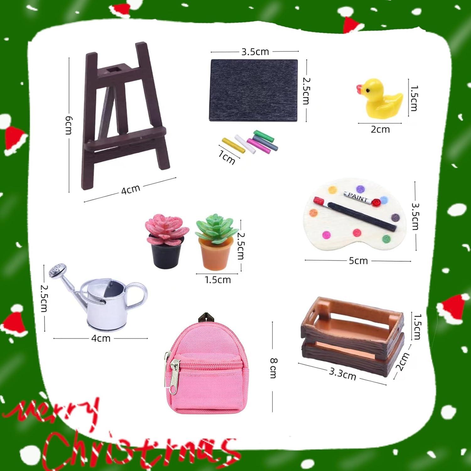 Miniatur Wichtel Zubehör Set Weihnachten Kunst Puppenhaus DIY Deko