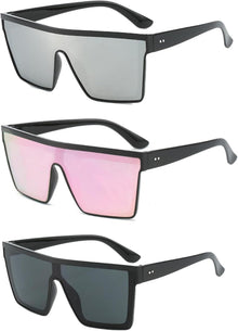Retro Square übergroße Sonnenbrille UV400 Schutz 3er Set