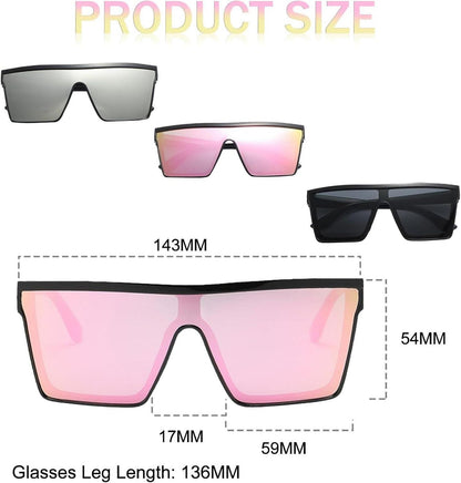 Retro Square Sonnenbrille 3 Stück Übergroß UV400 Schutz
