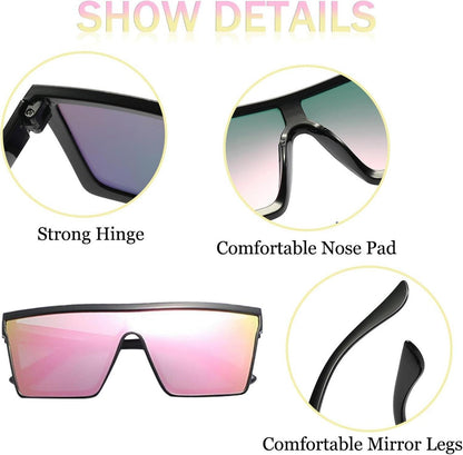 Retro Square übergroße Sonnenbrille UV400 Schutz 3er Set