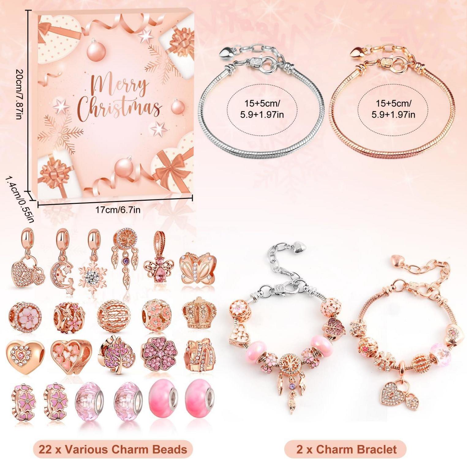 Adventskalender 2024 Mädchen Frauen rosa gold glamouroeses
