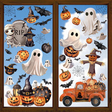 Halloween Fensteraufkleber Geist Kürbis Fledermäuse Schwarz Katze