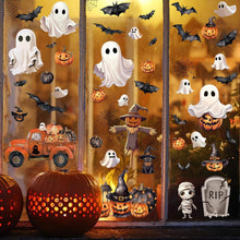 Halloween Fensteraufkleber Geist Kürbis Fledermäuse Schwarz