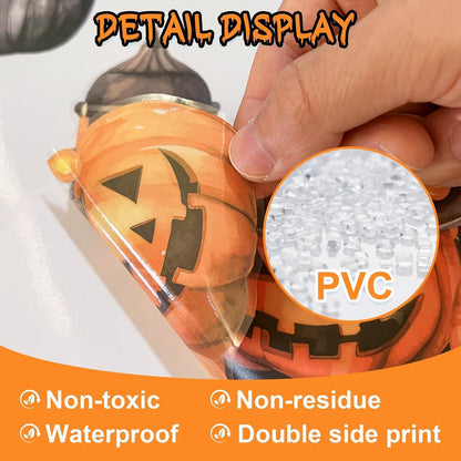 Halloween Fensteraufkleber Geist Kürbis Fledermäuse Orange