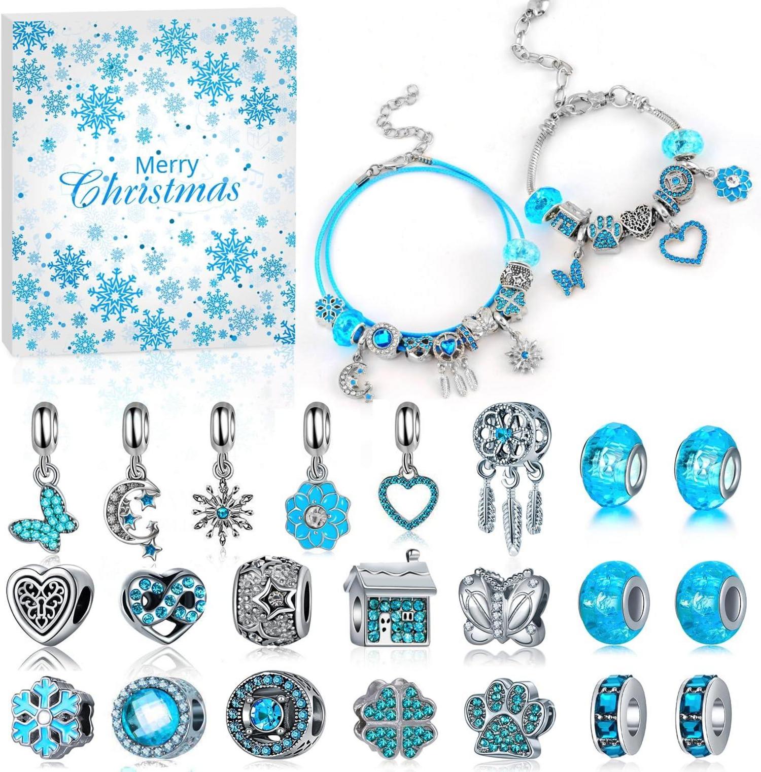 Adventskalender 2024 für Frauen Mädchen Blau