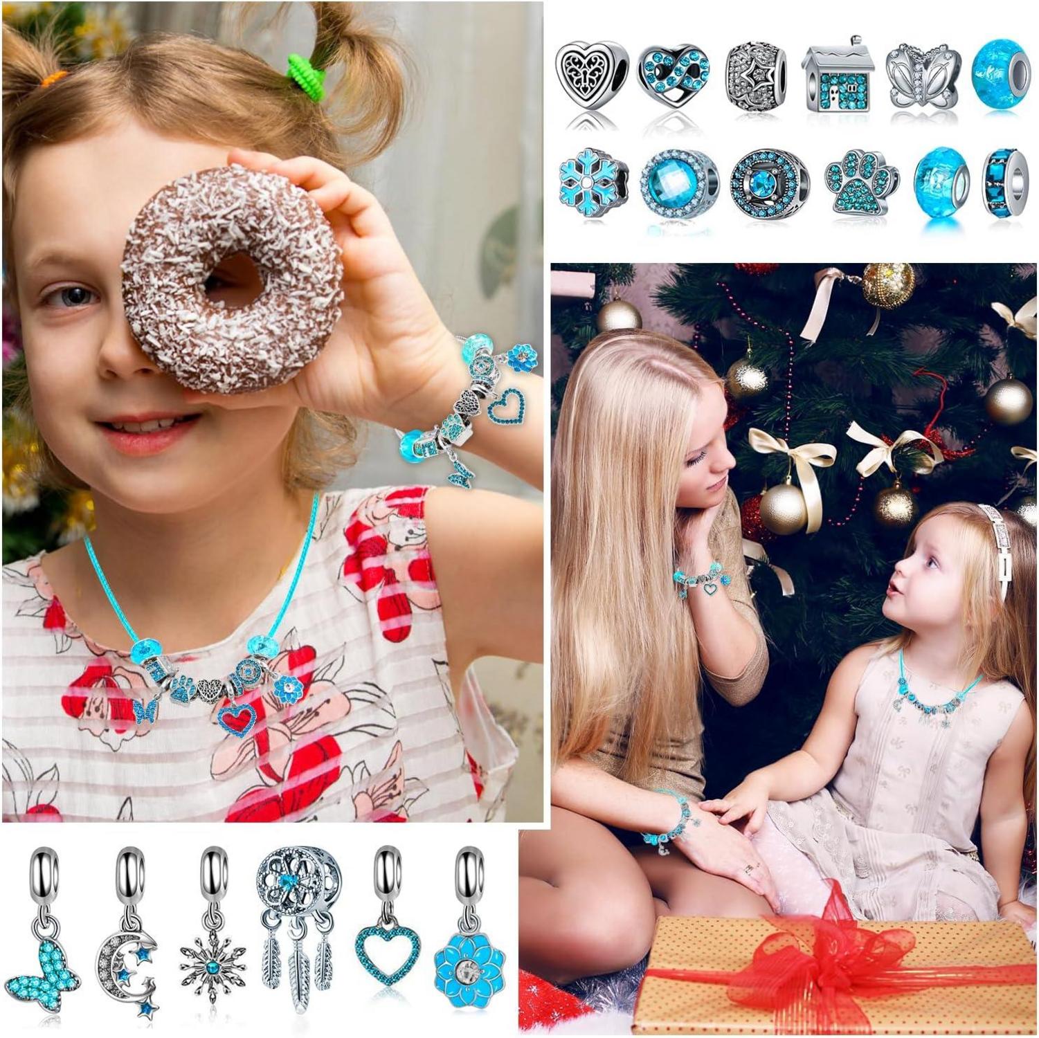 Adventskalender 2024 Frauen Mädchen Blau Beauty Set Makeup reminders