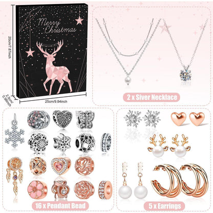 Adventskalender Schmuck 2024 Damen Mädchen Silber Armband