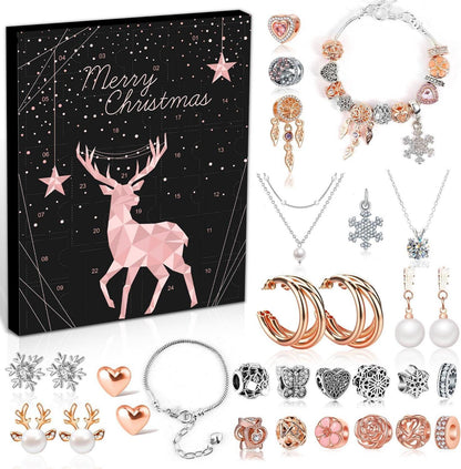 Adventskalender Schmuck 2024: Damen Mädchen Weihnachtskalender