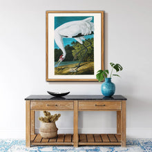 Vintage Vogel Leinwandbild Schreikranich 60x90 cm mit Rahmen