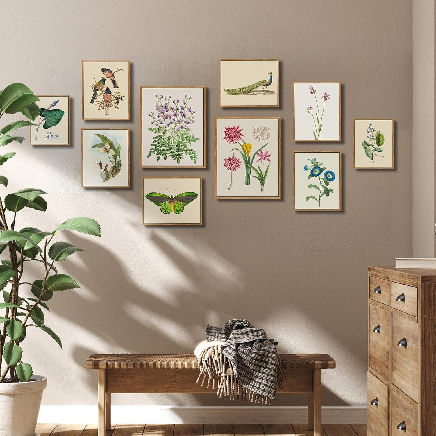 Leinwandbilder Vintage Botanisch Holzrahmen 20x25cm lila Küche