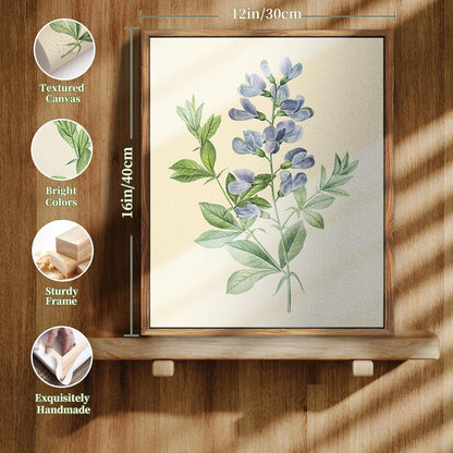 Botanische Blume Leinwandbild mit Holzrahmen, 30x40cm - Wanddeko Wohnzimmer Schlafzimmer Badezimmer Büro Aesthetic