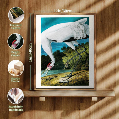 Vintage Vogel Leinwandbild mit Holzrahmen 30x40cm Wanddeko Aesthetic Tier Illustration