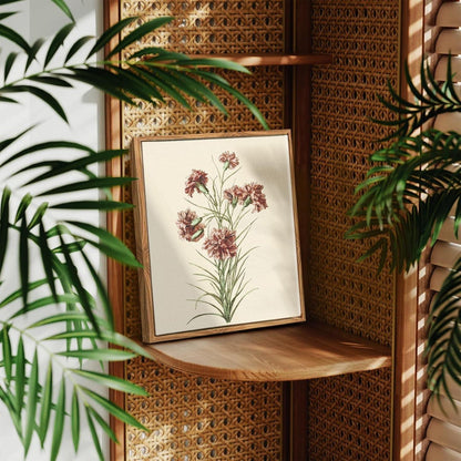 Vintage Botanische Leinwand Bilder mit Holzrahmen 20x25 cm