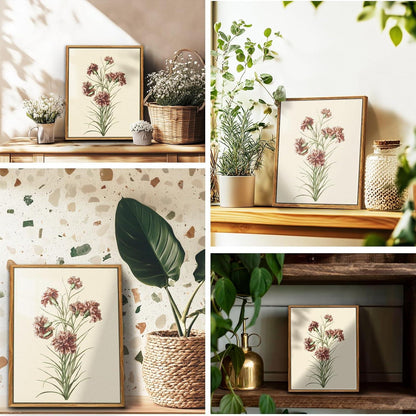 Vintage Botanische Leinwandbilder mit Holzrahmen 20x25cm - Aesthetic