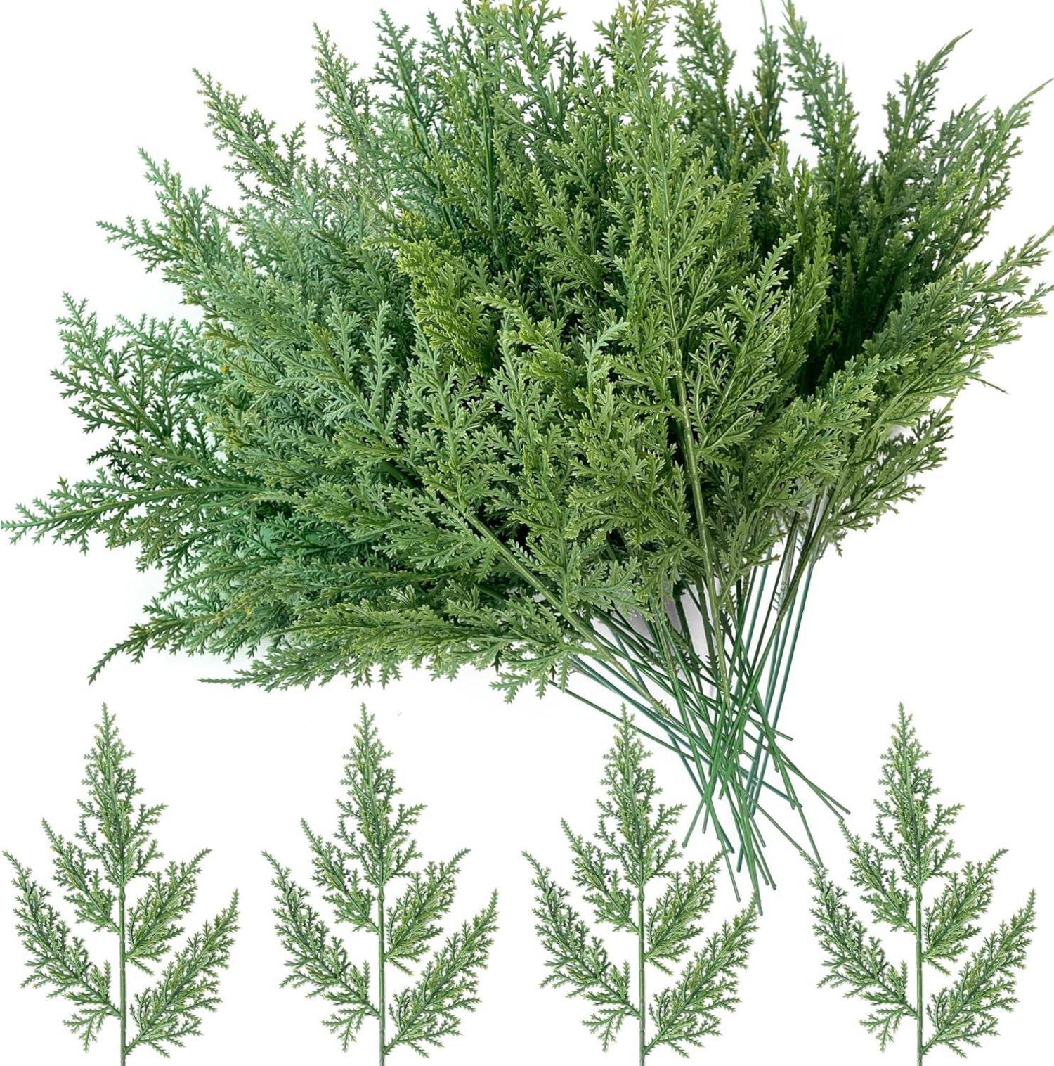 Künstliche Tannenzweige Weihnachtsdeko Adventskranz DIY 40 Stück 32CM