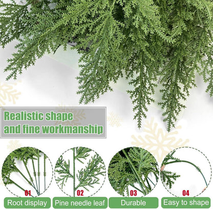 Künstliche Tannenzweige Weihnachtsdeko Kiefernzweig 40 Stück 32CM Unechte Tannengrün
