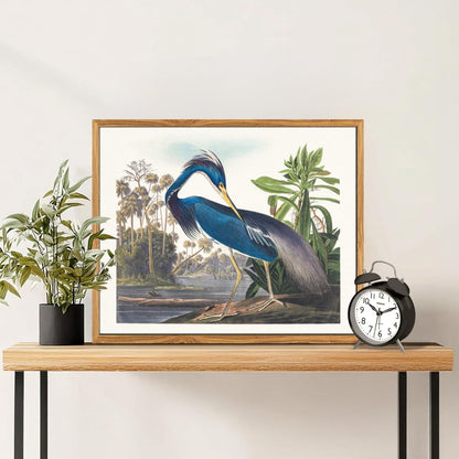 Vogel Leinwandbild mit Rahmen, Vintage, 40x60 cm Blauer