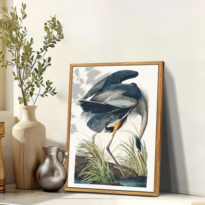 Vintage Vogel Leinwandbild mit Holzrahmen 30x40 cm