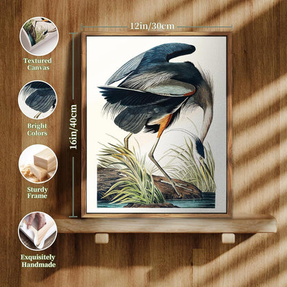 Vintage Leinwandbilder mit Vogelmotiven, 30x40 cm, mit Holzrahmen - Wanddekoration für Wohnzimmer, Schlafzimmer, Badezimmer