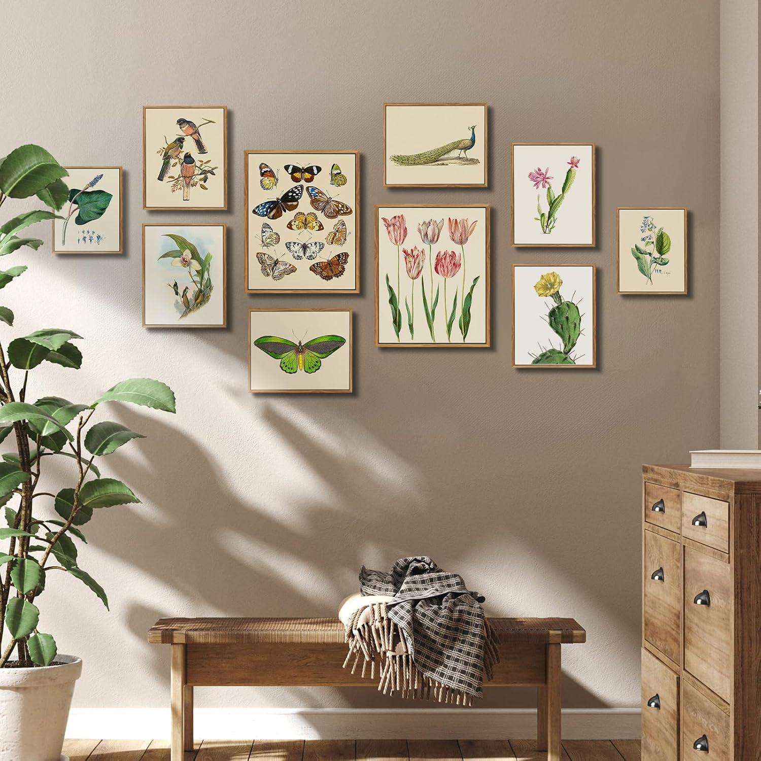 Botanische Leinwandbilder 20x25cm mit Holzrahmen Opuntia Flowering Plants