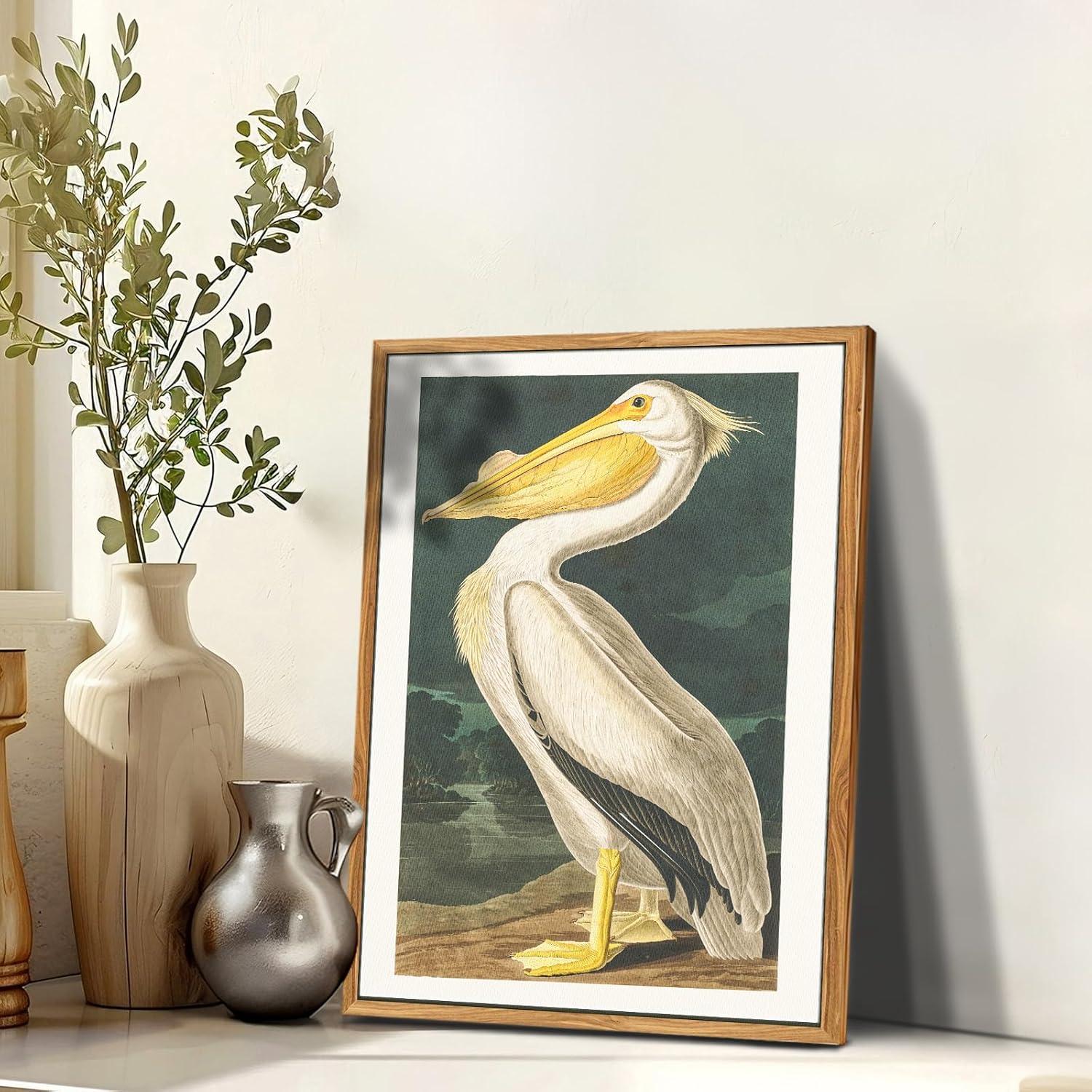 Leinwandbild Vintage Vogel mit Holzrahmen 30x40cm Aesthetic Wohnzimmerdekoration