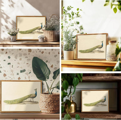 Vintage Vogel Leinwand Bilder mit Rahmen Holz Wandbilder 30x40 cm