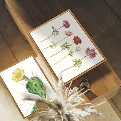 Vintage Botanische Leinwand Bilder mit Holzrahmen 30x40 cm Wandbilder