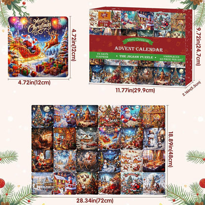 Adventskalender 2024 Puzzle Set 1008 Teile Weihnachts