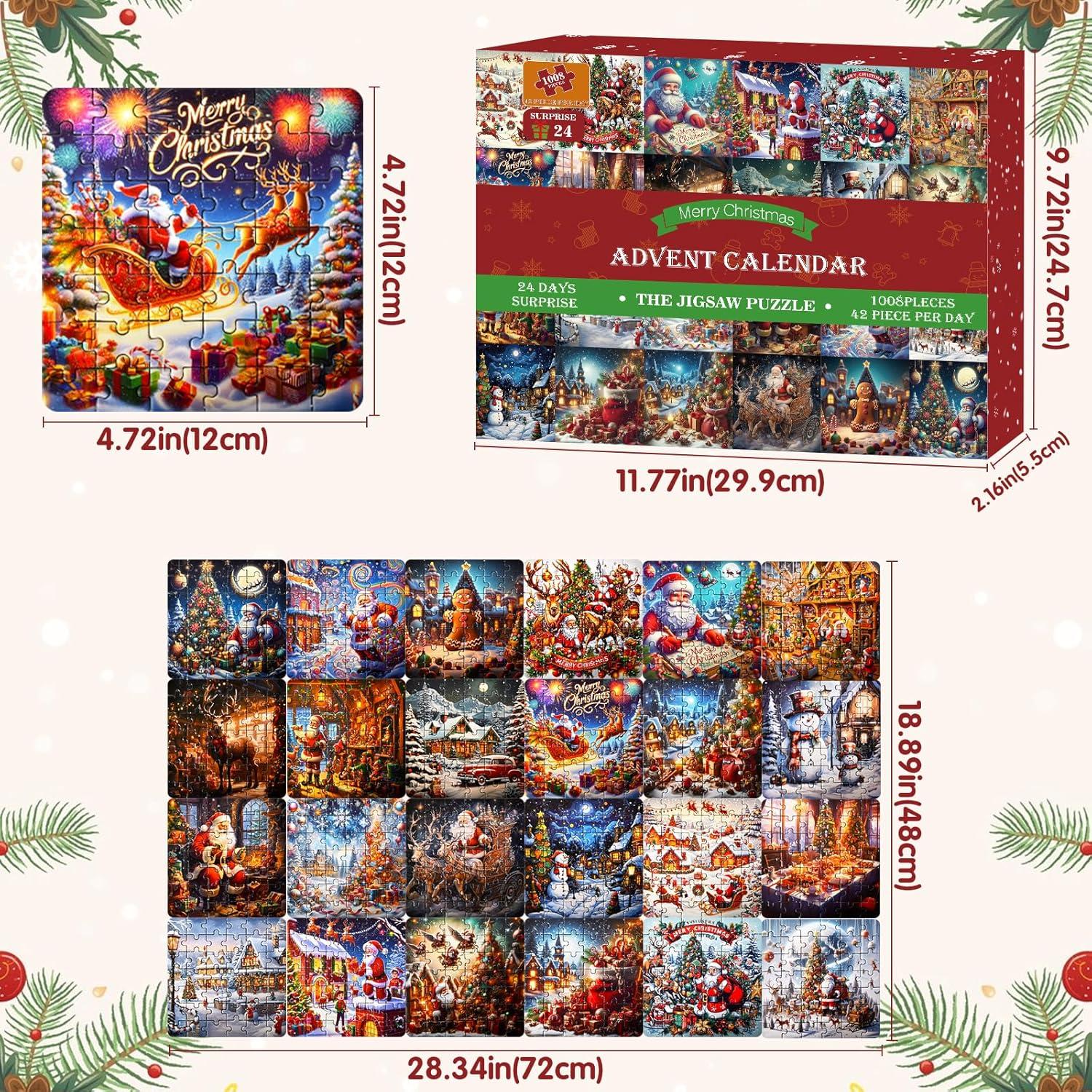 Adventskalender 2024: Weihnachtspuzzle 1008 Teile für