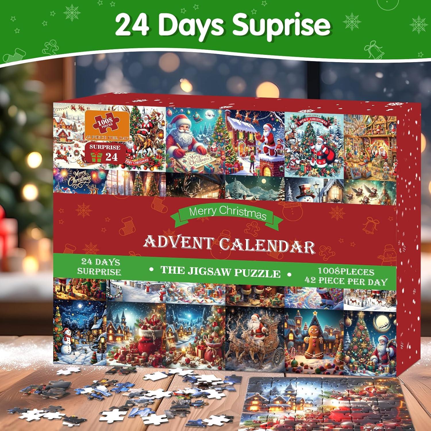 Adventskalender 2024 Puzzle-Set für Kinder, Jugendliche und Erwachsene