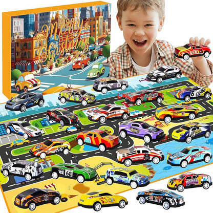 Adventskalender 2024 Cars für Jungen: 24 Xmas Pull-Back Race