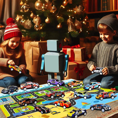 Adventskalender 2024 Cars für Jungen: 24 Xmas Pull-Back Race