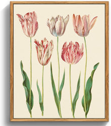 Vintage Botanische Leinwandbilder mit Holzrahmen 30x40 cm Wohnzimmer