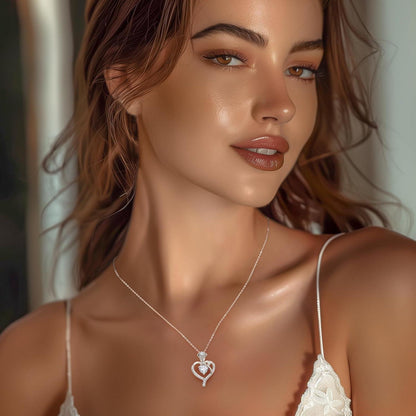 Herz Halskette Damen Rosegold mit Geburtsstein Sterling Silber 925