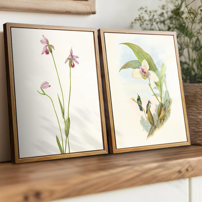 Vintage Vogel Leinwandbilder mit Holzrahmen 30x40cm Aesthetic Wanddeko