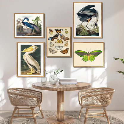 Vintage Insekten Leinwandbild mit Rahmen 40x60cm Wohnzimmer Badezimmer