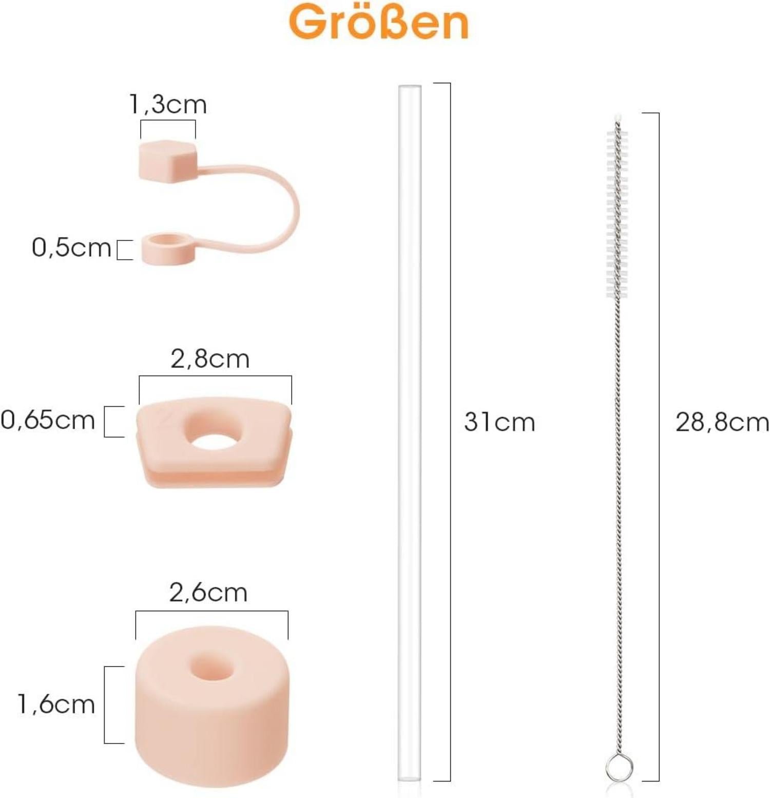 Aieve 6er Set Trinkhalme kompatibel mit Stanley Quencher H2.0 1,2L Rosa