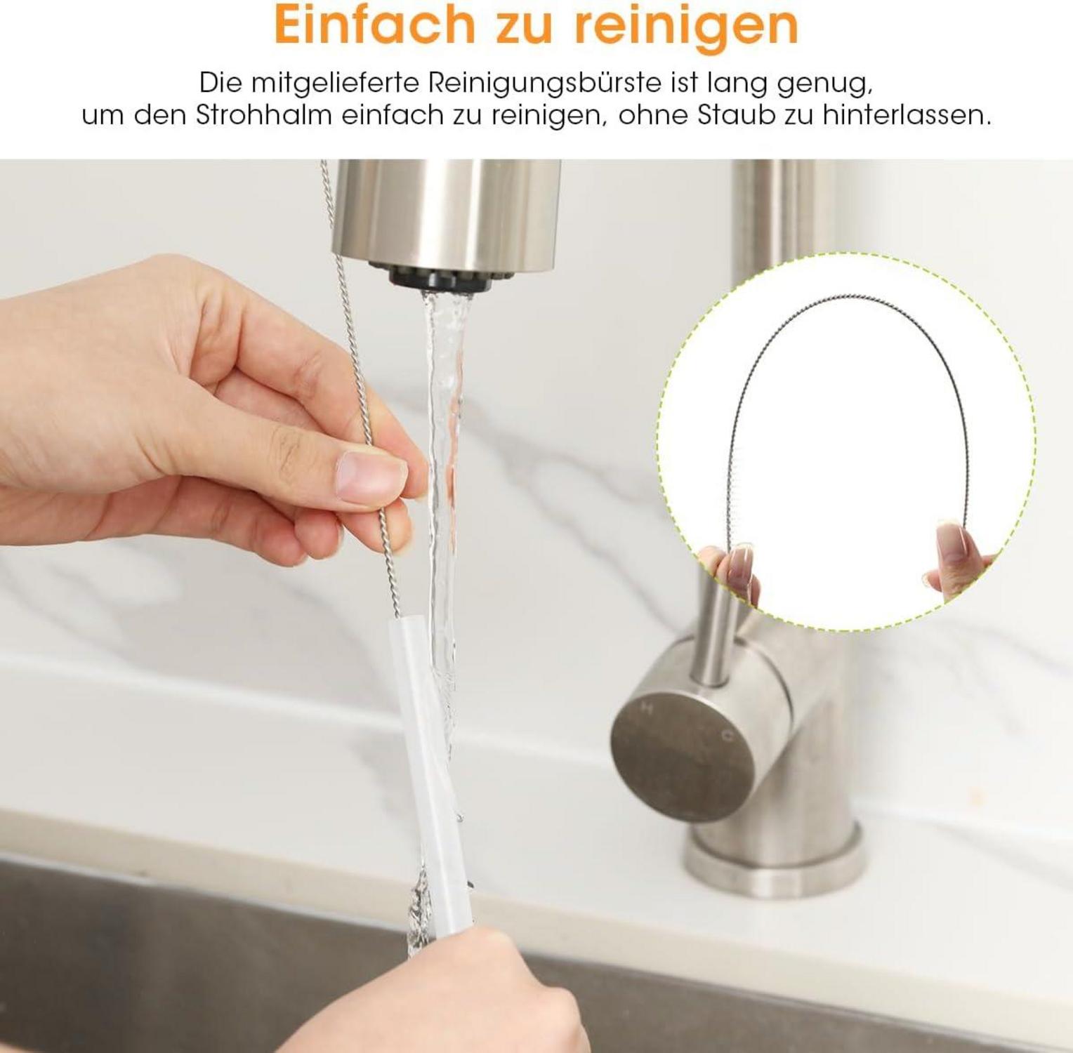 Aieve 6er Set Trinkhalme kompatibel mit Stanley Quencher H2.0 1,2L Rosa