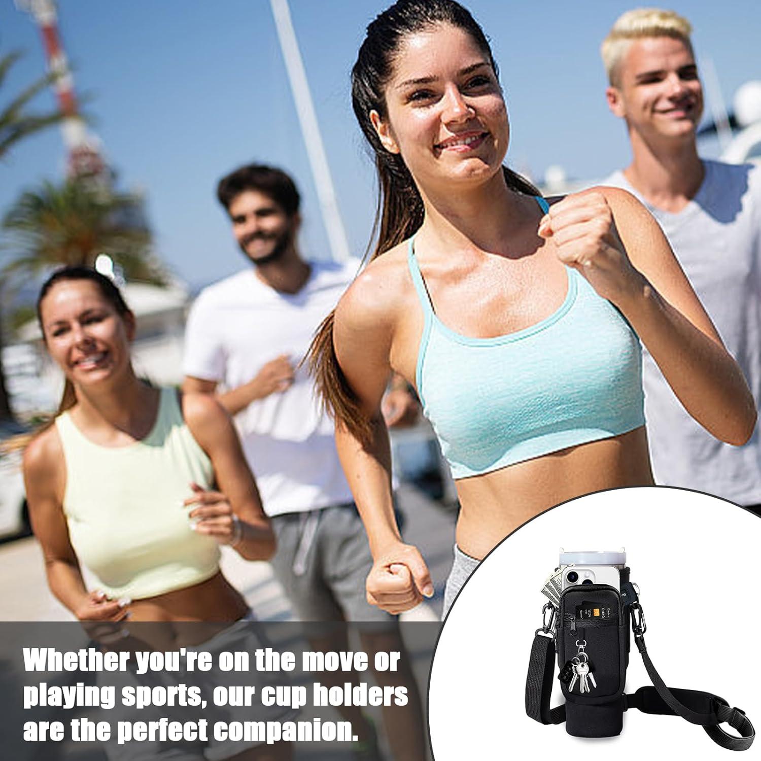 Neopren Tragetasche für Stanley Cup 40oz, Schwarz, Verstellbarer Schultergurt