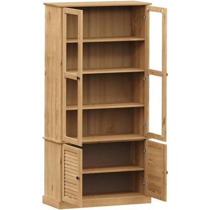 Vitrine Kiefer Massivholz 85x35x170 cm