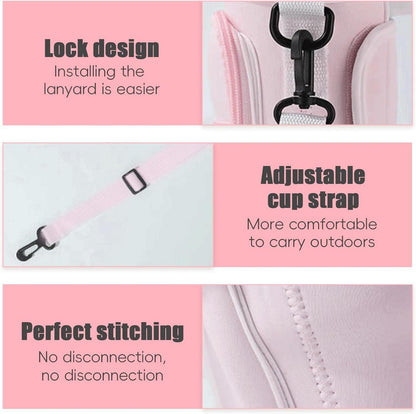 Tragetasche für Stanley Cup 40oz, Neopren, Rosa, Verstellbarer Schultergurt