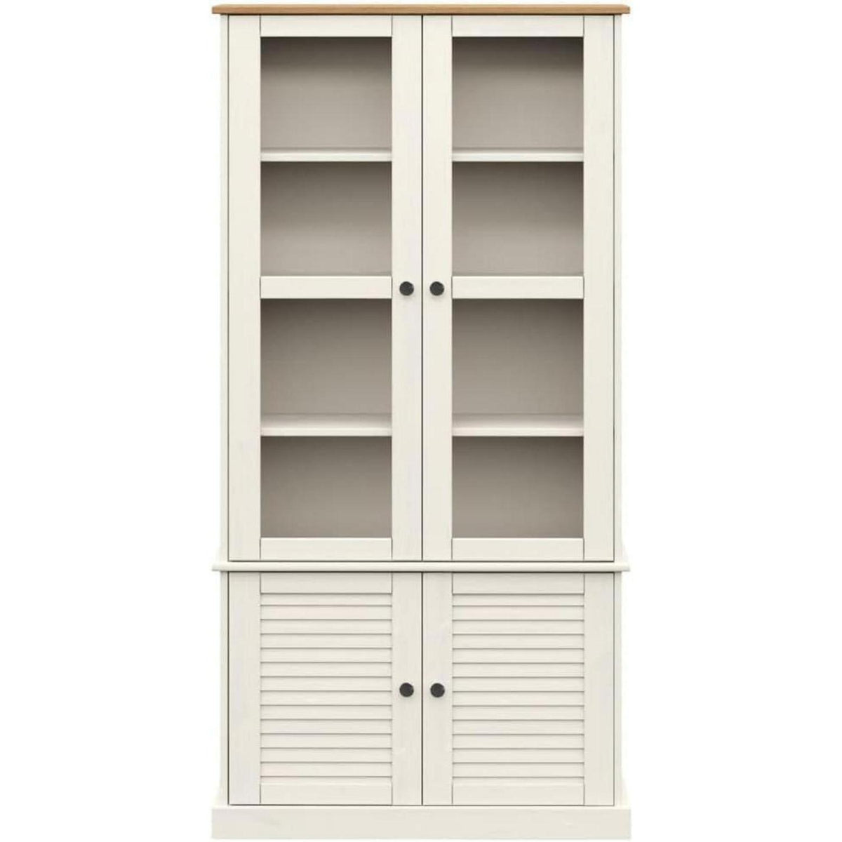 Vitrine VIGO Weiß Kiefernholz 85x35x170 cm