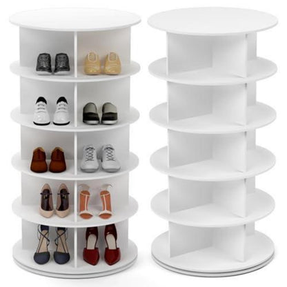 Drehbarer Schuhschrank 5 Etagen – Schuhregal Karussell Weiß