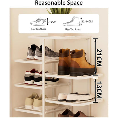 Metall Schuhregal 6 Ebenen Champagner-Gold | Schuhschrank Schlafzimmer